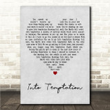 Crowded House Into Temptation Grey Heart Song Lyric Wall Art Canvas Framed Print