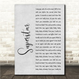Carpenters Superstar Grey Rustic Script Song Lyric Wall Art Canvas Framed Print