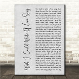 Chas & Dave Wish I Could Write A Love Song Grey Rustic Script Song Lyric Wall Art Canvas Framed Print