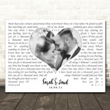 Christina Perri A Thousand Years Landscape White Heart Any Text Wedding Photo Song Lyric Wall Art Canvas Framed Print