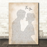 Coldplay Fix You Man Lady Bride Groom Wedding Song Lyric Wall Art Canvas Framed Print