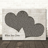 Crowded House When You Come Landscape Music Script Two Hearts Song Lyric Wall Art Canvas Framed Print