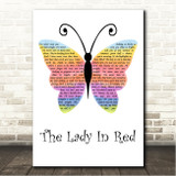 Chris De Burgh The Lady In Red Rainbow Butterfly Song Lyric Wall Art Canvas Framed Print