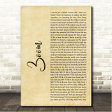 Commodores Zoom Rustic Script Song Lyric Wall Art Canvas Framed Print