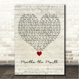 Captain Sensible Martha the Mouth Script Heart Song Lyric Wall Art Canvas Framed Print