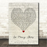 Caroline Jones So Many Skies Script Heart Song Lyric Wall Art Canvas Framed Print
