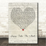 Carrie Underwood Jesus Take The Wheel Script Heart Song Lyric Wall Art Canvas Framed Print