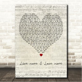 Cat Burns live more & love more Script Heart Song Lyric Wall Art Canvas Framed Print