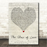 Change The Glow of Love Script Heart Song Lyric Wall Art Canvas Framed Print