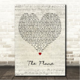 Cheap Trick The Flame Script Heart Song Lyric Wall Art Canvas Framed Print