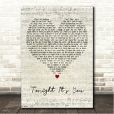 Cheap Trick Tonight Its You Script Heart Song Lyric Wall Art Canvas Framed Print