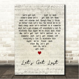 Chet Baker Let's Get Lost Script Heart Song Lyric Wall Art Canvas Framed Print