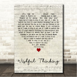 China Crisis Wishful Thinking Script Heart Song Lyric Wall Art Canvas Framed Print