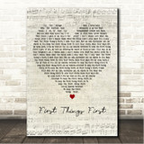 Consumed by Fire First Things First Script Heart Song Lyric Wall Art Canvas Framed Print