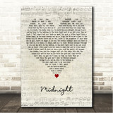 Creeper Midnight Script Heart Song Lyric Wall Art Canvas Framed Print