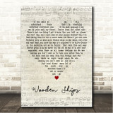Crosby, Stills & Nash Wooden Ships Script Heart Song Lyric Wall Art Canvas Framed Print