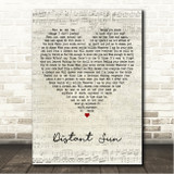 Crowded House Distant Sun Script Heart Song Lyric Wall Art Canvas Framed Print