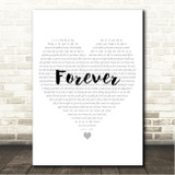 Chris Brown Forever Simple Heart Pale Grey Song Lyric Wall Art Canvas Framed Print
