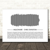 Chris Stapleton Millionaire Sound Wave Minimal Song Lyric Wall Art Canvas Framed Print