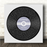 Coldplay Fix You Square Blue Heart Vinyl Record Song Lyric Wall Art Canvas Framed Print
