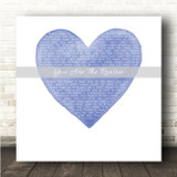 Callum Scott & Leona Lewis You Are The Reason Square Blue Watercolour Heart Song Lyric Wall Art Canvas Framed Print
