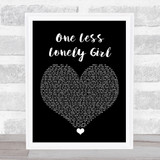 Justin Bieber One Less Lonely Girl Black Heart Song Lyric Quote Music Print