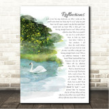 Christina Aguilera Reflection Swan Lake Memorial Song Lyric Wall Art Canvas Framed Print