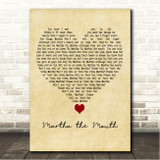 Captain Sensible Martha the Mouth Vintage Heart Song Lyric Wall Art Canvas Framed Print