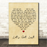 Chet Baker Let's Get Lost Vintage Heart Song Lyric Wall Art Canvas Framed Print