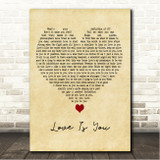 Chrisette Michele Love Is You Vintage Heart Song Lyric Wall Art Canvas Framed Print