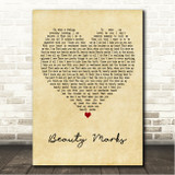 Ciara Beauty Marks Vintage Heart Song Lyric Wall Art Canvas Framed Print