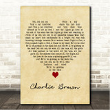 Coldplay Charlie Brown Vintage Heart Song Lyric Wall Art Canvas Framed Print