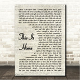 Cavetown This Is Home Vintage Script Song Lyric Wall Art Canvas Framed Print