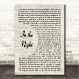 Charley Crockett In the Night Vintage Script Song Lyric Wall Art Canvas Framed Print