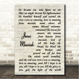 Chris Tomlin Jesus Messiah Vintage Script Song Lyric Wall Art Canvas Framed Print