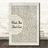 Citizen Soldier Words That Dont Exist Vintage Script Song Lyric Wall Art Canvas Framed Print