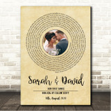 Calum Scott Biblical Vintage Vinyl Record Wedding First Dance Photo Song Lyric Wall Art Canvas Framed Print