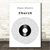 Chase Atlantic Church Vinyl Record Song Lyric Wall Art Canvas Framed Print