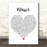 Calum Scott Flaws White Heart Song Lyric Wall Art Canvas Framed Print