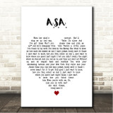 Catfish and the bottlemen A.S.A. White Heart Song Lyric Wall Art Canvas Framed Print