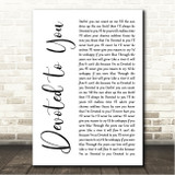 Carly Simon ft. James Taylor Devoted to You White Script Song Lyric Wall Art Canvas Framed Print