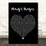 Danny Wilson Marys Prayer Black Heart Song Lyric Wall Art Canvas Framed Print