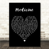 Daughter Medicine Black Heart Song Lyric Wall Art Canvas Framed Print