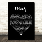 Dave Matthews Band Mercy Black Heart Song Lyric Wall Art Canvas Framed Print