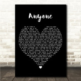 Demi Lovato Anyone Black Heart Song Lyric Wall Art Canvas Framed Print