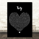 Dolly Parton Try Black Heart Song Lyric Wall Art Canvas Framed Print
