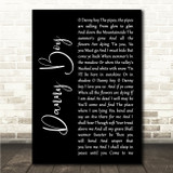 Daniel ODonnell Danny Boy Black Script Song Lyric Wall Art Canvas Framed Print