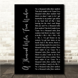 Dwight Yoakam A Thousand Miles From Nowhere Black Script Song Lyric Wall Art Canvas Framed Print