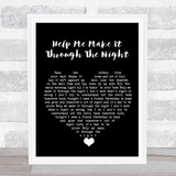 Kris Kristofferson Help Me Make It Through The Night Black Heart Song Lyric Quote Music Print