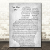 Diamond Rio One More Day Father & Baby Grey Song Lyric Wall Art Canvas Framed Print